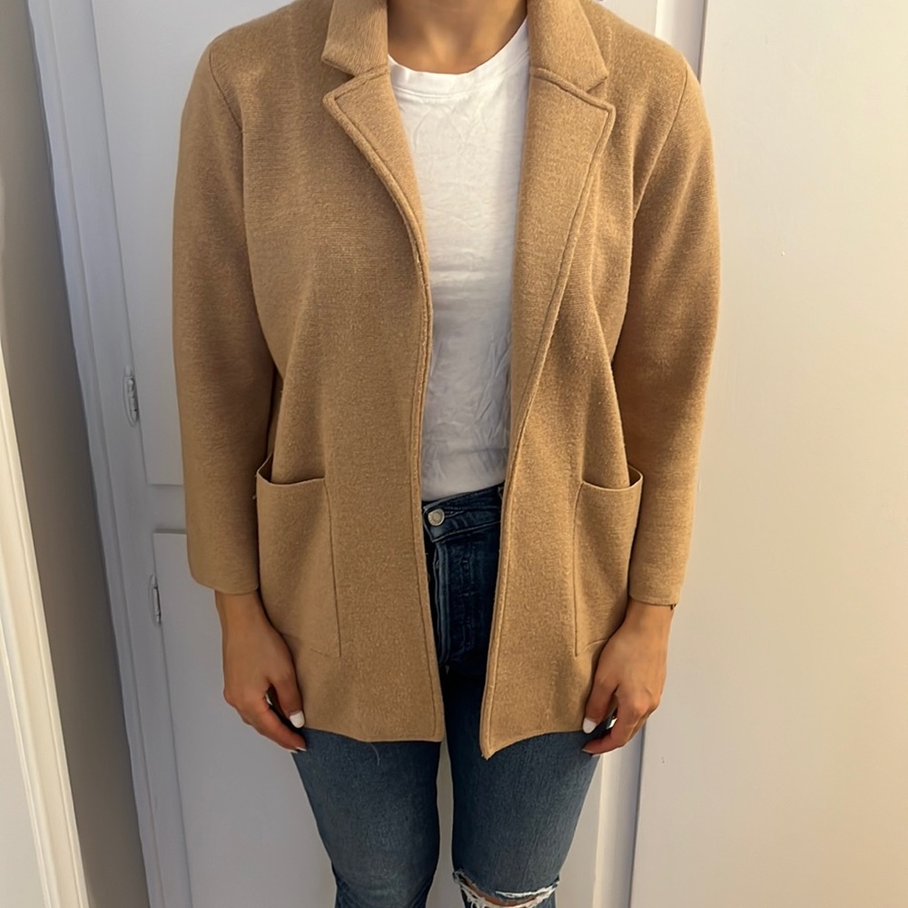 Camel J. Crew Collared Cardigan